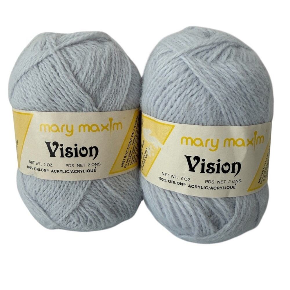 Mary Maxim Vison Gray 12002580 2 oz Orlon Acrylic 2 Pack